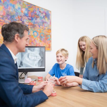 a Perth orthodontist having a consultation with a family